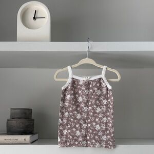 Jamie Kay Floral Sleeveless Tank Top with White Trim